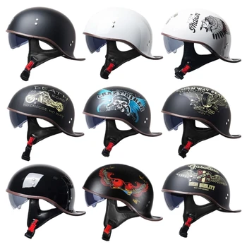 Мотоциклетный мужской ретро-шлем для верховой езды, бейсбольная кепка для скутера, полушлем