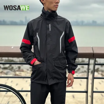 Мужская ветровка WOSAWE, водонепроницаемый дождевик, Ветрозащитная куртка, одежда для велоспорта, Велосипедный Светоотражающий спортивный Ветрозащитный плащ