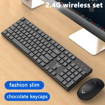 Набор беспроводной клавиатуры и мыши подходит для делового офисного ноутбука тонкий и легкий набор клавиш 2,4 G для мыши