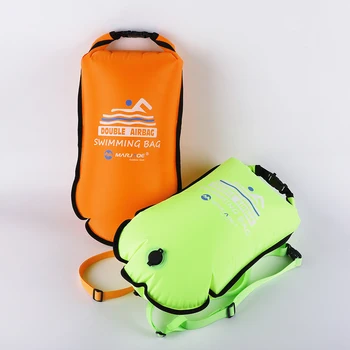 Новая Водонепроницаемая сумка для плавания с двойной подушкой безопасности Объемом 20 л, сумка для плавания из нейлоновой ПВХ ткани с поясом, сумка для безопасности при занятиях водными видами спорта