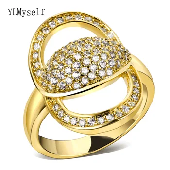 Новое элегантное кольцо с циркониевыми камнями aaa белого и золотого цвета, блестящие ювелирные изделия из кристаллов, кольца-органайзеры для женщин