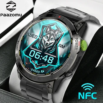 Новые уличные умные часы для мужчин с NFC вызовом по Bluetooth, спортивные военные умные часы с мониторингом сердечного ритма, водонепроницаемые часы для фитнеса