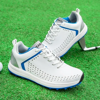 Обувь для гольфа, мужская обувь, дышащее снаряжение для гольфа, мужская обувь для гольфа, водонепроницаемые и противоскользящие длинные гвозди