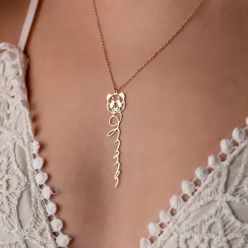 Персонализированное Женское ожерелье с геометрическим животным кулоном Из водонепроницаемой позолоченной нержавеющей Стали Праздничный подарок