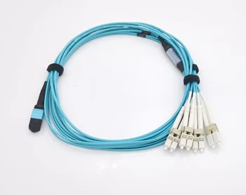 Разъем OM3 40G MPO/MTP к ответвлению волоконно-оптического кабеля 8xLC, многомодовый патч-корд 3 М