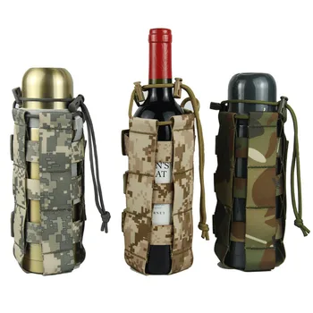 Регулируемая сумка для бутылки с водой, Переносная сумка для бутылки с водой, Тактический Камуфляж, Открытый Военный Походный Ремень, Держатель для чайника