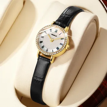 Роскошные женские часы, модные корейские маленькие золотые часы, кварцевые водонепроницаемые часы со стальным ремешком, Элегантные часы с маленьким циферблатом с бриллиантами