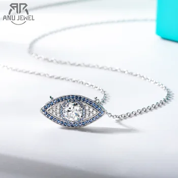 Серьги-кольца из Муассанита AnuJewel D Color, Ожерелье из стерлингового серебра 925 Пробы, серьги-капли От Сглаза, Ювелирный набор Оптом