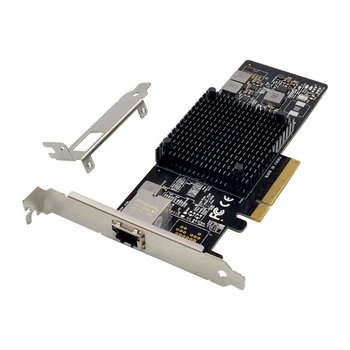 Сетевая карта X550 PCI-E X8 10 Гигабитных с одним Портом RJ45X1 10GbE PCI Express 5.0GT/S Сервер С Радиатором + Короткая перегородка