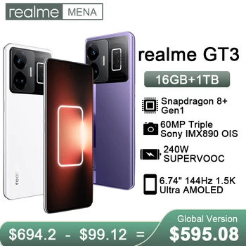 смартфон Realme GT3 5G 8 поколения 1 Глобальная версия SONY IMX890 Камера 240 Вт SUPERVOOC Зарядка 6,74 