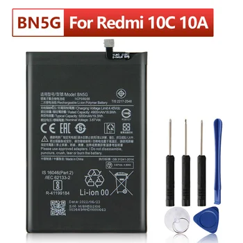 Сменный аккумулятор для телефона BN5G для Xiaomi Redmi 10C, аккумуляторы для телефонов Redmi 10A, 5000 мАч, с инструментами