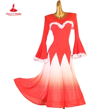Современное танцевальное платье Национального стандарта для бальных танцев, Конкурсное платье для женщин, сценические платья для вальса по индивидуальному заказу