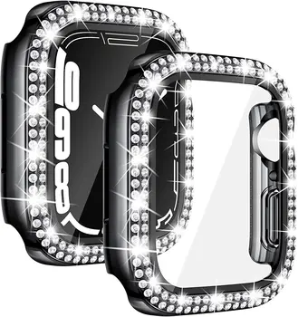 Стильный бриллиантовый чехол для Apple Watch 8 7 45 мм 41 мм 6 5 4 SE 44 мм 40 мм защитный чехол для умных часов iwatch 3 42 мм 38 мм