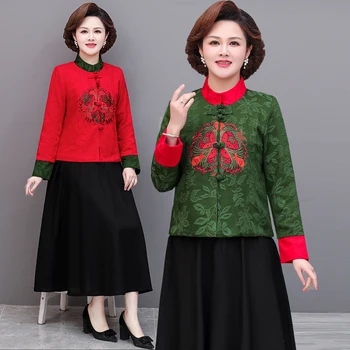 Традиционная китайская блузка, топы для женщин, рубашка с вышивкой и воротником-стойкой, блузка, женская элегантная одежда