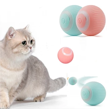 Умные игрушки для кошек Автоматический катящийся мяч, Электрические игрушки для кошек, интерактивные для дрессировки кошек, самодвижущиеся игрушки для котенка, Товары для домашних животных