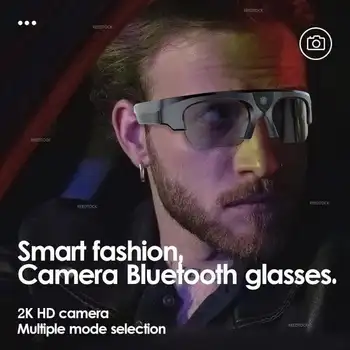 Умные Очки TWS 2K HD Камера, Беспроводные очки Bluetooth, водонепроницаемая Видеозапись, Спортивная езда на открытом воздухе, Мини-солнцезащитные очки