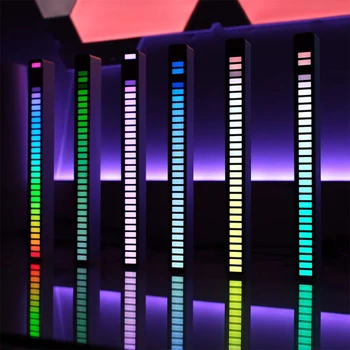Управление звуком RGB, светодиодная ритмическая лента, музыка, звукосниматель RGB, реквизит для декора рабочего стола, светодиодная музыкальная панель, окружающий свет