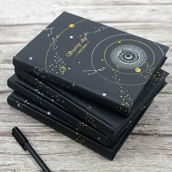 Черная бумага, все внутренние страницы черные, ручная книга, креативный дневник с ручной росписью 